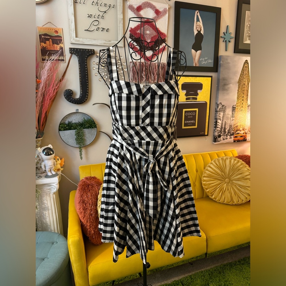 Black and White Plaid Dress